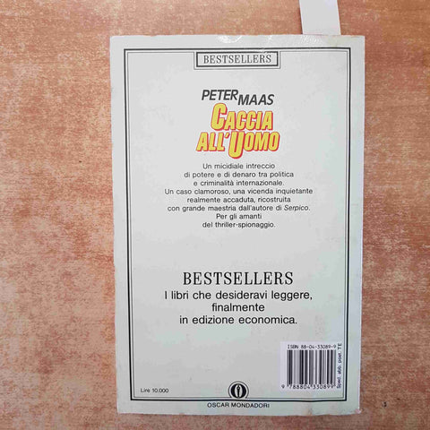 PETER MAAS - CACCIA ALL'UOMO - OSCAR MONDADORI 1990 SPY THRILLER