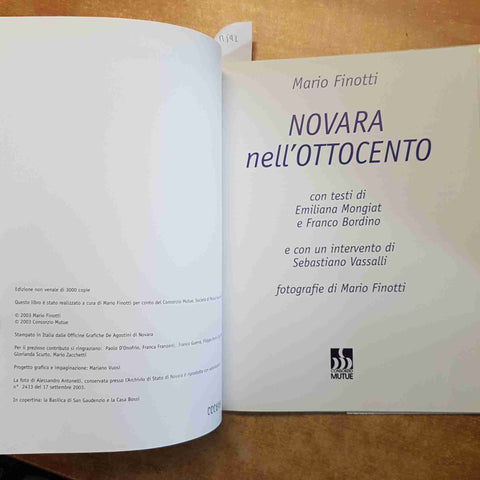 NOVARA NELL'OTTOCENTO - MARIO FINOTTI 2003 CONSORZIO MUTUE