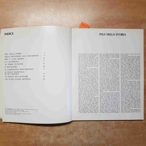 PISA E I SUOI ARTISTI GUIDA D'ARTE 208 ILLUSTRAZIONI A COLORI - BECOCCI 1977