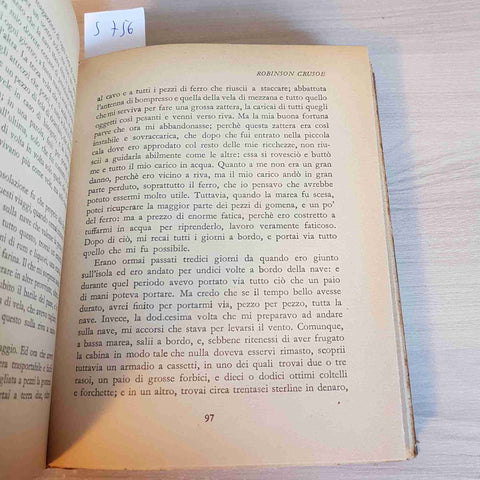 ROBINSON CRUSOE parte prima I GRANDI SCRITTORI STRANIERI 1942 DANIEL DEFOE