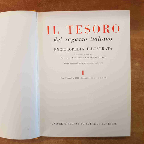 IL TESORO DEL RAGAZZO ITALIANO enciclopedia illustrata 9 volumi UTET1965