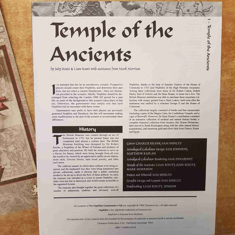 NEPHILIM GAMEMASTER'S VEIL 1994 CHAOSIUM with pentacle ESOTERISMO ASTROLOGIA