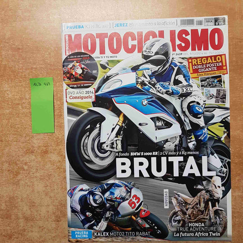 MOTOCICLISMO 2439 2014 BMW S 1000 RR HONDA TRUE ADVENTURE KALEX MOTO2 con poster