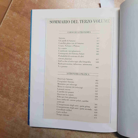 CORSO DI ASTRONOMIA volume terzo MARGHERITA HACK 1984 FABBRI saturno telescopio