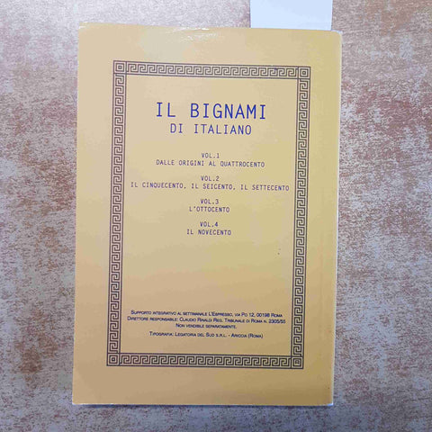 IL BIGNAMI DI ITALIANO 2 IL CINQUECENTO, IL SEICENTO, IL SETTECENTO l'espresso