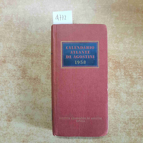 CALENDARIO ATLANTE DE AGOSTINI 1958