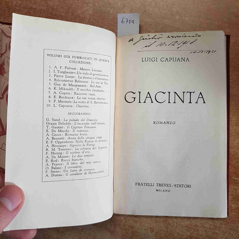 LUIGI CAPUANA - GIACINTA 1931 FRATELLI TREVES