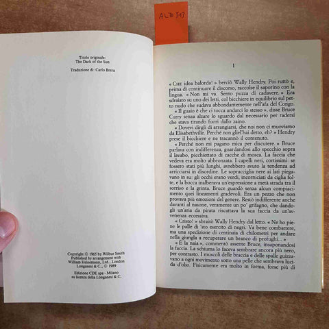 WILBUR SMITH CDE L'OMBRA DEL SOLE 1989 romanzo avventura copertina rigida