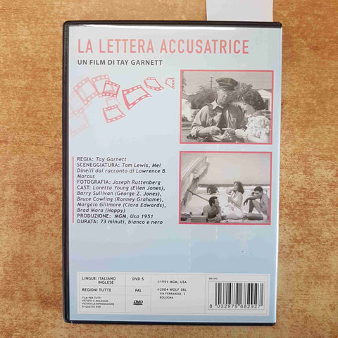 TAY GARNETT - WOLF SRL MGM - LA LETTERA ACCUSATRICE con Loretta Young 2004 DVD