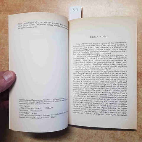 HARRY HARRISON - EDITRICE NORD - TUNNEL NEGLI ABISSI 1985 cosmo fantascienza