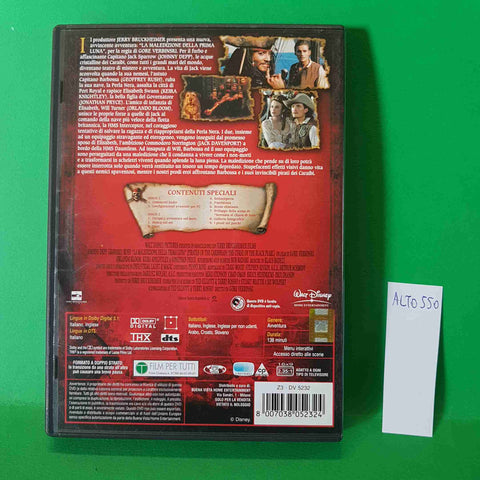 JOHNNY DEPP ORLANDO BLOOM - WALT DISNEY 2 DVD PIRATI DEI CARAIBI LA MALEDIZIONE