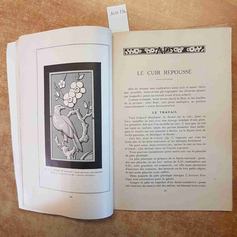 L'ARTISAN PRATIQUE L'ART DU CUIR repousse' grave' incise' cisele' 1929