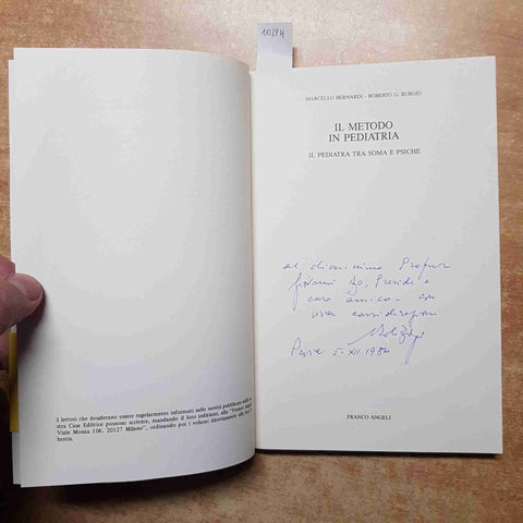 BERNARDI, BURGIO - FRANCO ANGELI - IL METODO IN PEDIATRIA pediatra soma psiche