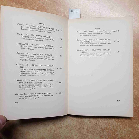 OGILVIE, THOMSON - ISTITUTO SIEROTERAPICO BELFANTI - LA DIAGNOSI PRECOCE - 1951