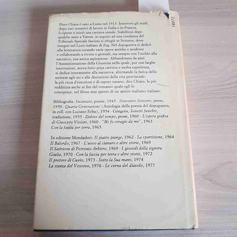 PIERO CHIARA - MONDADORI - LE CORNA DEL DIAVOLO - 1977