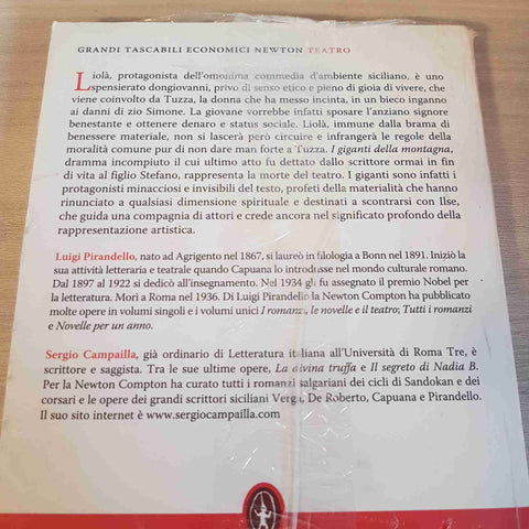 LUIGI PIRANDELLO - NEWTON - LIOLA' I GIGANTI DELLA MONTAGNA - 1000