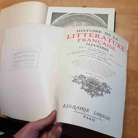 HISTOIRE DE LA LITTERATURE FRANCAISE ILLUSTRE volumi 1 + 2 LAROUSSE 1924