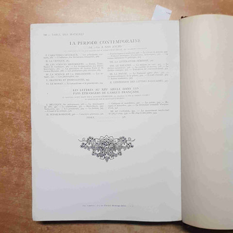 HISTOIRE DE LA LITTERATURE FRANCAISE ILLUSTRE volumi 1 + 2 LAROUSSE 1924