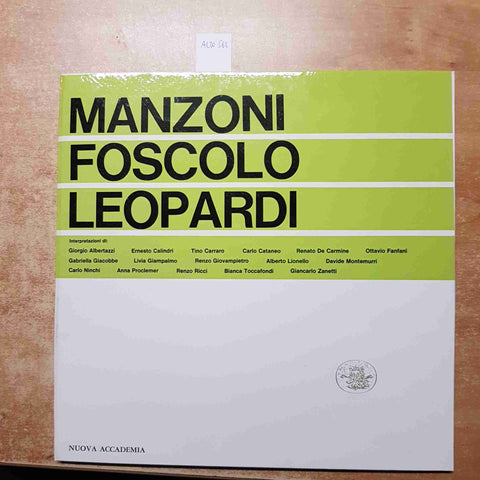 MANZONI FOSCOLO LEOPARDI 3 LP VINILE VINYL NUOVA ACCADEMIA I GRANDI POETI ITALIA