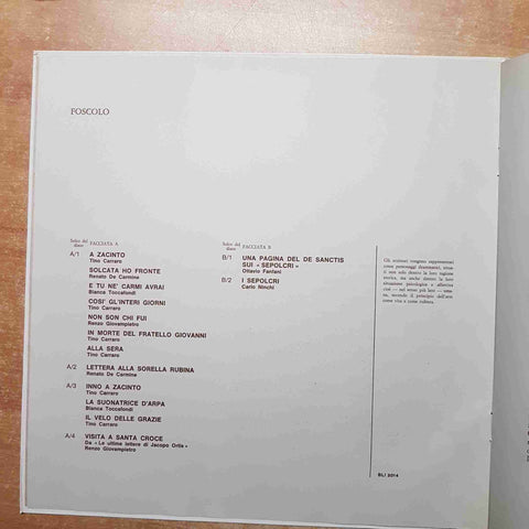 MANZONI FOSCOLO LEOPARDI 3 LP VINILE VINYL NUOVA ACCADEMIA I GRANDI POETI ITALIA