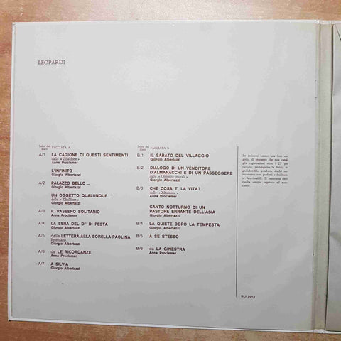 MANZONI FOSCOLO LEOPARDI 3 LP VINILE VINYL NUOVA ACCADEMIA I GRANDI POETI ITALIA