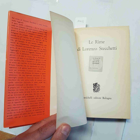 LE RIME DI LORENZO STECCHETTI 1982 ZANICHELLI BOLOGNA
