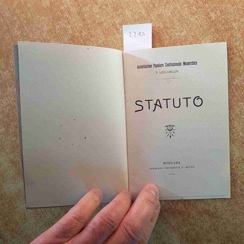 ASSOCIAZIONE POPOLARE COSTITUZIONALE MONARCHICA DI CANDIA LOMELLINA MORTARA 1904