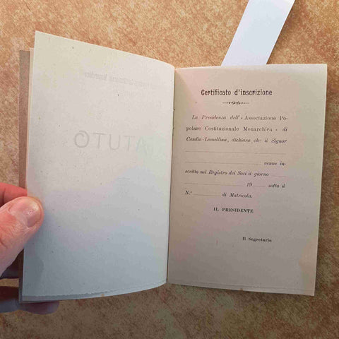 ASSOCIAZIONE POPOLARE COSTITUZIONALE MONARCHICA DI CANDIA LOMELLINA MORTARA 1904