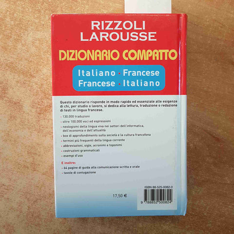 DIZIONARIO COMPATTO ITALIANO-FRANCESE FRANCESE-ITALIANO RIZZOLI LAROUSSE