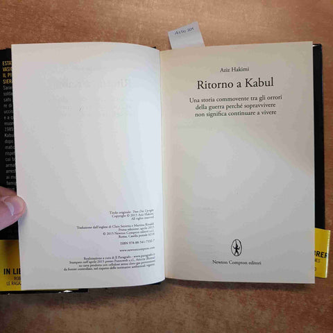 AZIZ HAKIMI - NEWTON COMPTON - RITORNO A KABUL i volti della storia AFGHANISTAN
