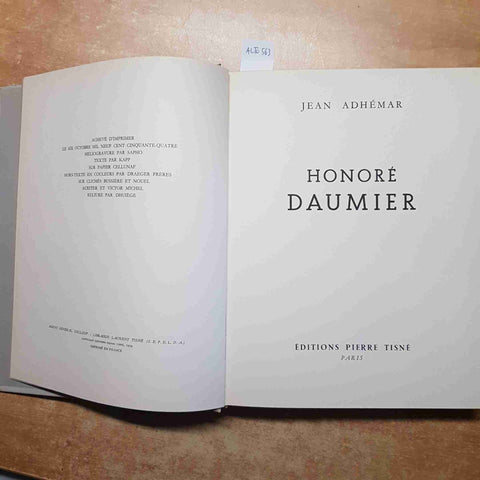 JEAN ADHEMAR - EDITIONS PIERRE TISNE' - HONORE' DAUMIER 1954 PARIS