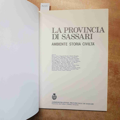 LA PROVINCIA DI SASSARI AMBIENTE STORIA CIVILTA' 1989 AMMINISTRAZIONE COMUNALE
