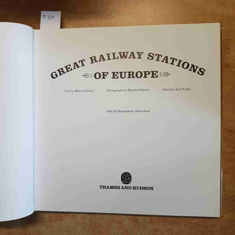 GREAT RAILWAY STATIONS OF EUROPE BInney, Hamm, Foehl IDEA BOOKS 1984 STAZIONI