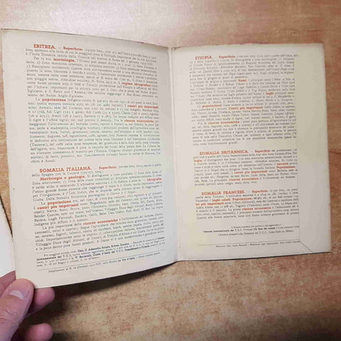 CARTA DELL'AFRICA ORIENTALE 1935 TOURING CLUB LE VIE D'ITALIA fascismo colonie