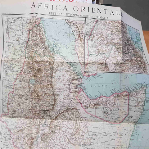 CARTA DELL'AFRICA ORIENTALE 1935 TOURING CLUB LE VIE D'ITALIA fascismo colonie