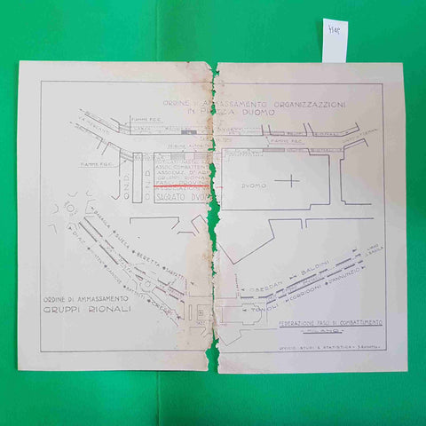 PARTITO NAZIONALE FASCISTA ordine di ammassamento gruppi rionali DUOMO DI MILANO