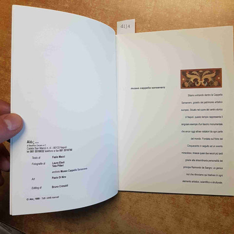 GUIDA TURISTICA MUSEO CAPPELLA SANSEVERO 1999 ALOC NAPOLI