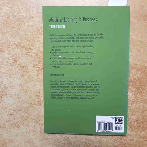 MACHINE LEARNING IN BUSINESS AN INTRODUCTION TO THE WORLD OF DATA SCIENCE - HULL