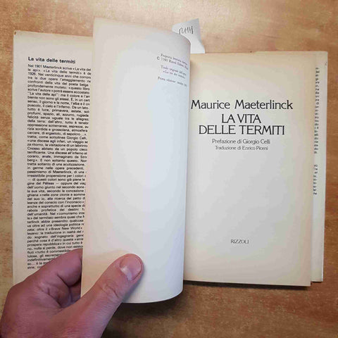 MAURICE MAETERLINCK LA VITA DELLE TERMITI grande etnologo RIZZOLI L'ORNITORINCO