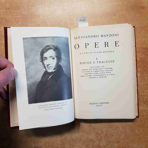 ALESSANDRO MANZONI - OPERE 1 POESIE E TRAGEDIE 1973 A CURA DI GUIDO BEZZOLA
