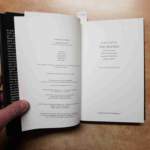 ALAN CLAYSON - THE BEATLES biografia 2005 LA BIBLIOTECA DI REPUBBLICA