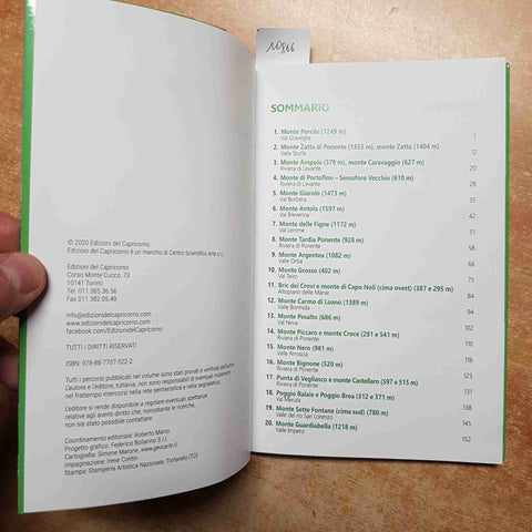 A PIEDI SUI MONTI DEL MARE ESCURSIONI IN LIGURIA Claudio Trova DEL CAPRICORNO