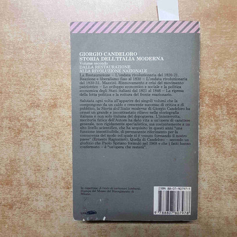 CANDELORO STORIA DELL'ITALIA MODERNA volume secondo - FELTRINELLI sottolineato