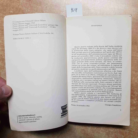 CANDELORO STORIA DELL'ITALIA MODERNA volume quarto - FELTRINELLI sottolineato