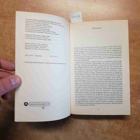 JAMES JOYCE - ULISSE - OSCAR MONDADORI 2010 CLASSICI MODERNI