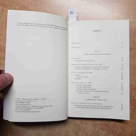 CLAUDIO BELLONI - PER LA CRITICA DELL'IDEOLOGIA FILOSOFIA E STORIA IN MARX 2013