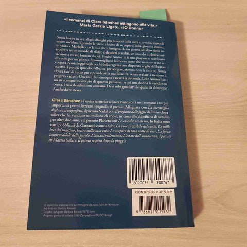 CLARA SANCHEZ - GARZANTI - CAMBIEREMO PRIMA DELL'ALBA - 2025