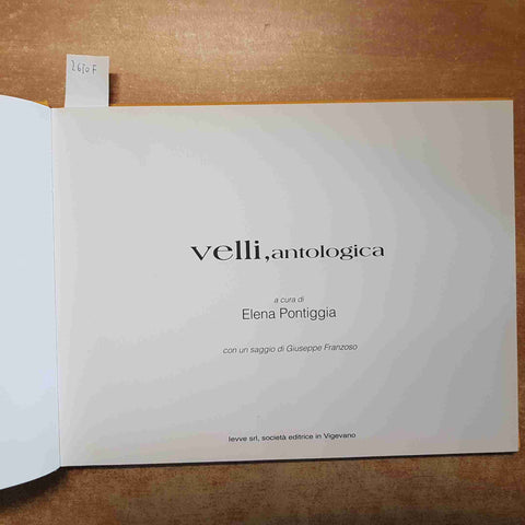ALFREDO VELLI, ANTOLOGICA - ELENA PONTIGGIA 1996 IEVVE VIGEVANO catalogo arte