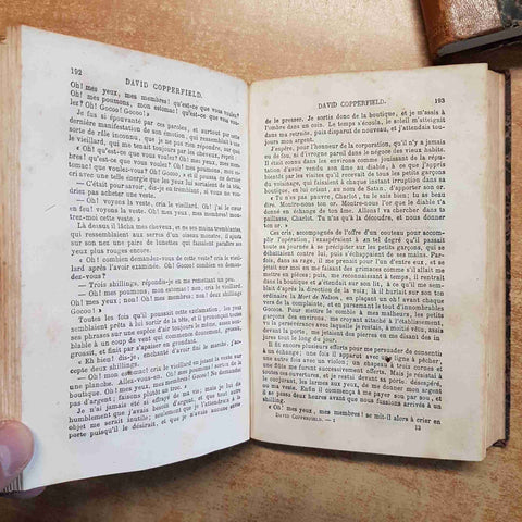 CHARLES DICKENS - DAVID COPPERFIELD 1876 HACHETTE 2 VOLUMI ROMAN ANGLAIS TRADUIT