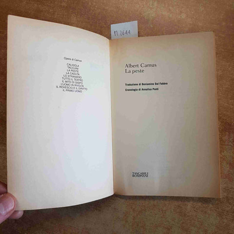 ALBERT CAMUS - LA PESTE 2005 TASCABILI BOMPIANI romanzo storico